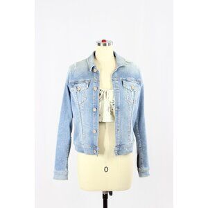 MOTHER The Bruiser Love Gun Cropped Fit Stretch Denim Jacket, Size S